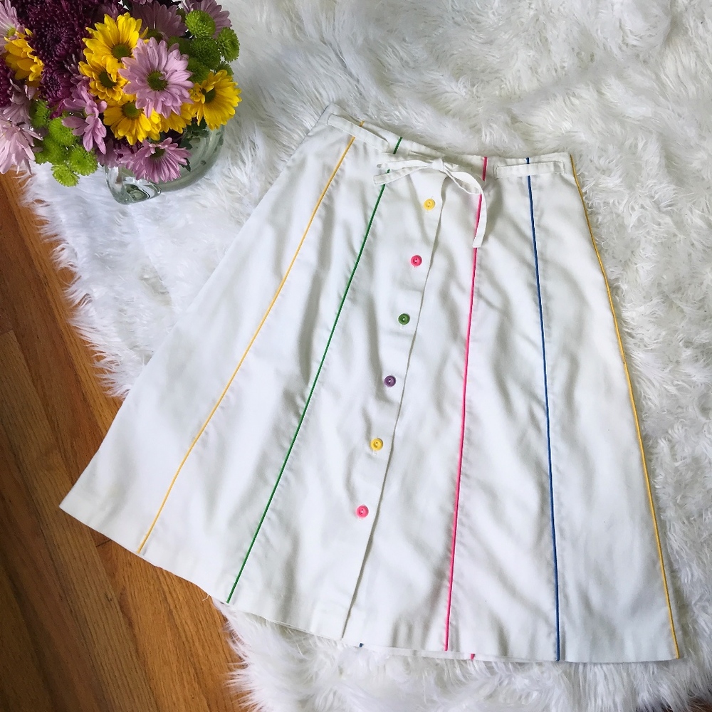 Vintage Sanibel Sport A-Line Rainbow Pin-up Skirt - Picture 2 of 8
